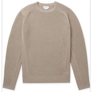 Brady Engineered Knit Crewneck Pullover Sweater Elephant Skin Brown/Grey Medium